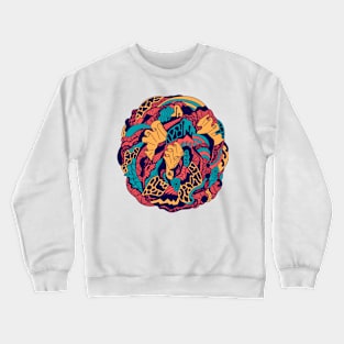 Retro Triad Abstract Wave of Thoughts No 1 Crewneck Sweatshirt